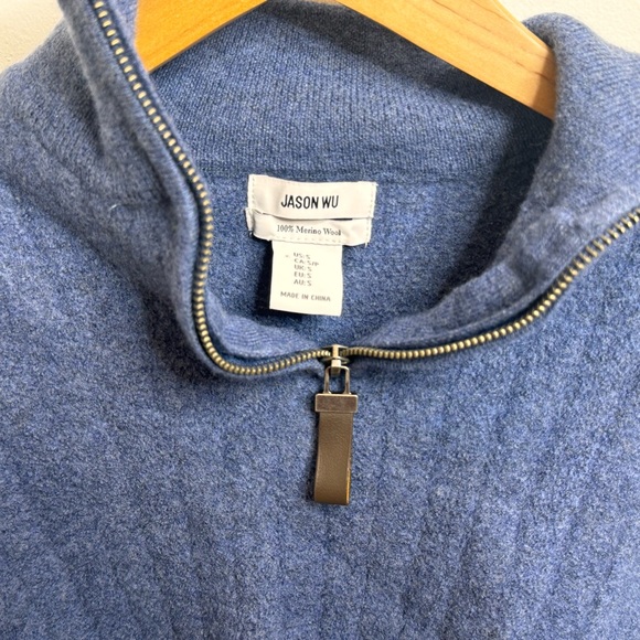 Jason Wu Blue 100% Merino Wool Quarter-Zip Sweater - Picture 2 of 3